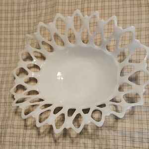 Milk Glass Decorative Bowl